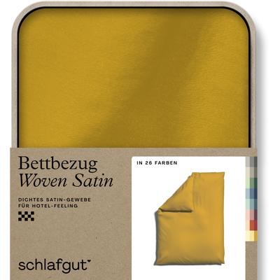 Bettbezug SCHLAFGUT "Woven Satin", gelb (gelb deep), B:135-140cm L:200cm, Mako-Satin, Obermaterial: 100% Baumwolle, Bettbezüge, besonders dicht gewebt, Mix & Match: passender Kissenbezug erhältlich Image