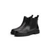 Chelseaboots TOMMY HILFIGER "TH LEATHER CLEATED CHELSEA", Damen, Gr. 41, schwarz, Leder, klassisch, Schuhe, Blockabsatz, Stiefelette, Schlupfboots, beidseitiger Stretcheinsatz