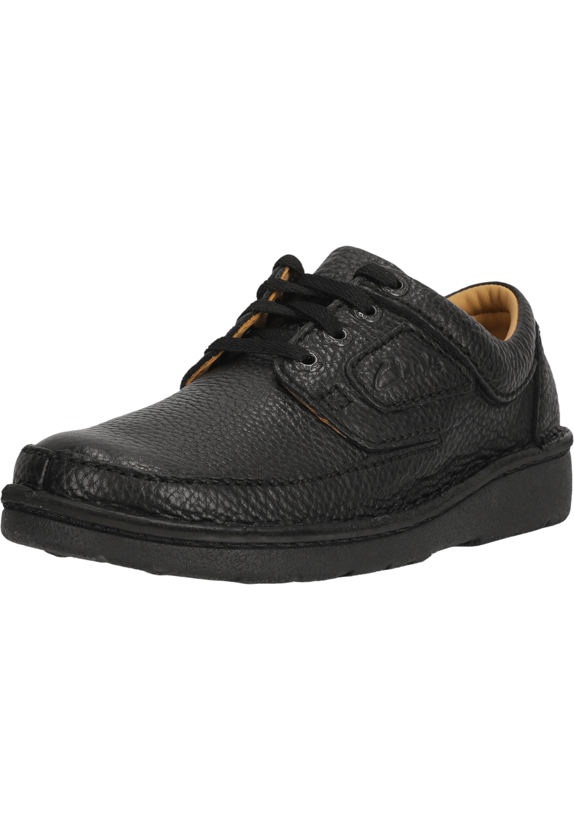 Schnürschuh CLARKS "Nature X Ease", Herren, Gr. 42,5, schwarz, Leder, Elegant, Schuhe, mit dämpfender Sohle