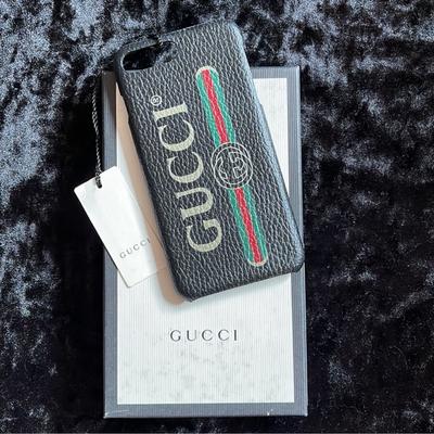 Gucci Cell Phones & Accessories | Gucci Iphone 7 Plus / 8 Plus Print Phone Case Authentic | Color: Black | Size: Os