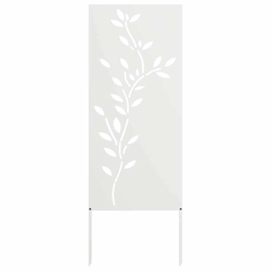 vidaXL Garten dekoratives Panel Weiß 50 x 140 cm Kaltgewalzter Stahl Image