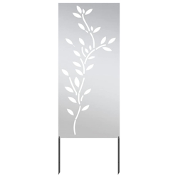 vidaXL Garten dekoratives Panel Silber 50 x 140 cm Edelstahl Image