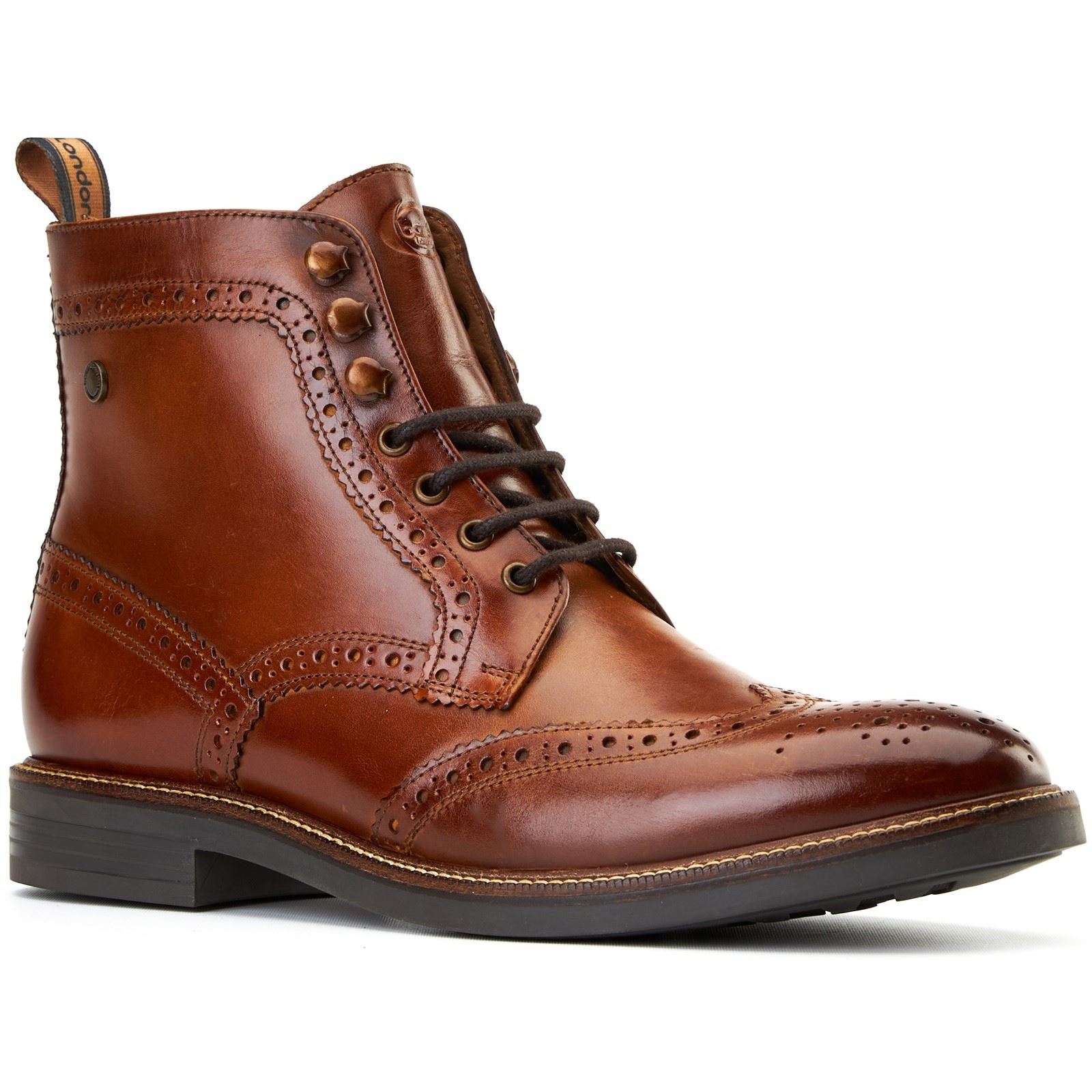 Base London Bristol Herren Brogues Aus Gebranntem Tan Leder