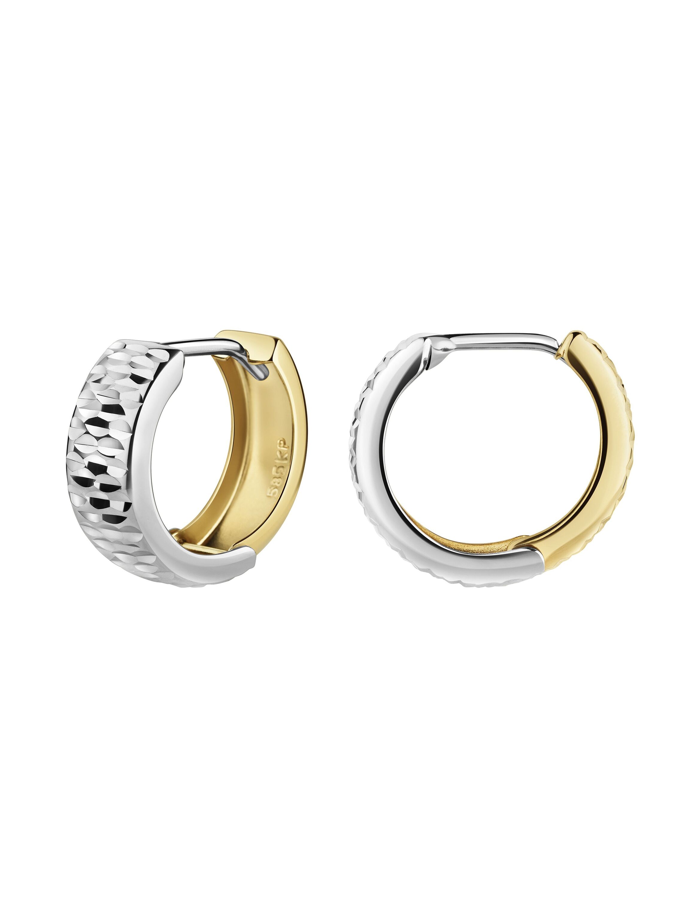 Fascination by Ellen K. Creolen 585/- Gelbgold bicolor diamantiert Image