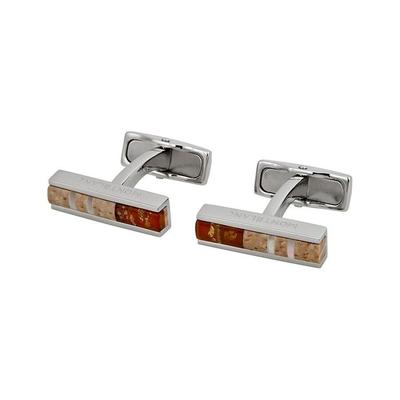 Deco Cuff Links With Wood And Amber Inlays 111333 - Metallic - Montblanc Cufflinks