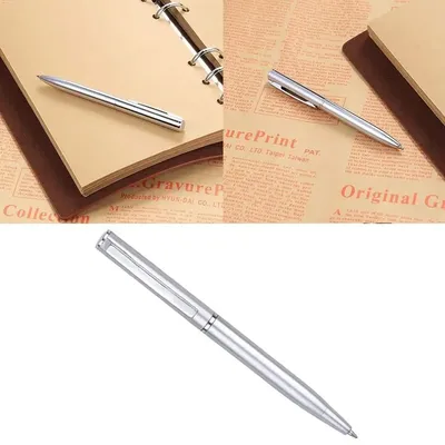 Roller ball pen Ball-point Pen Stainless Steel Rod Rotating Metal Ball-point Pen Stationery Ballpoint Pen Student School