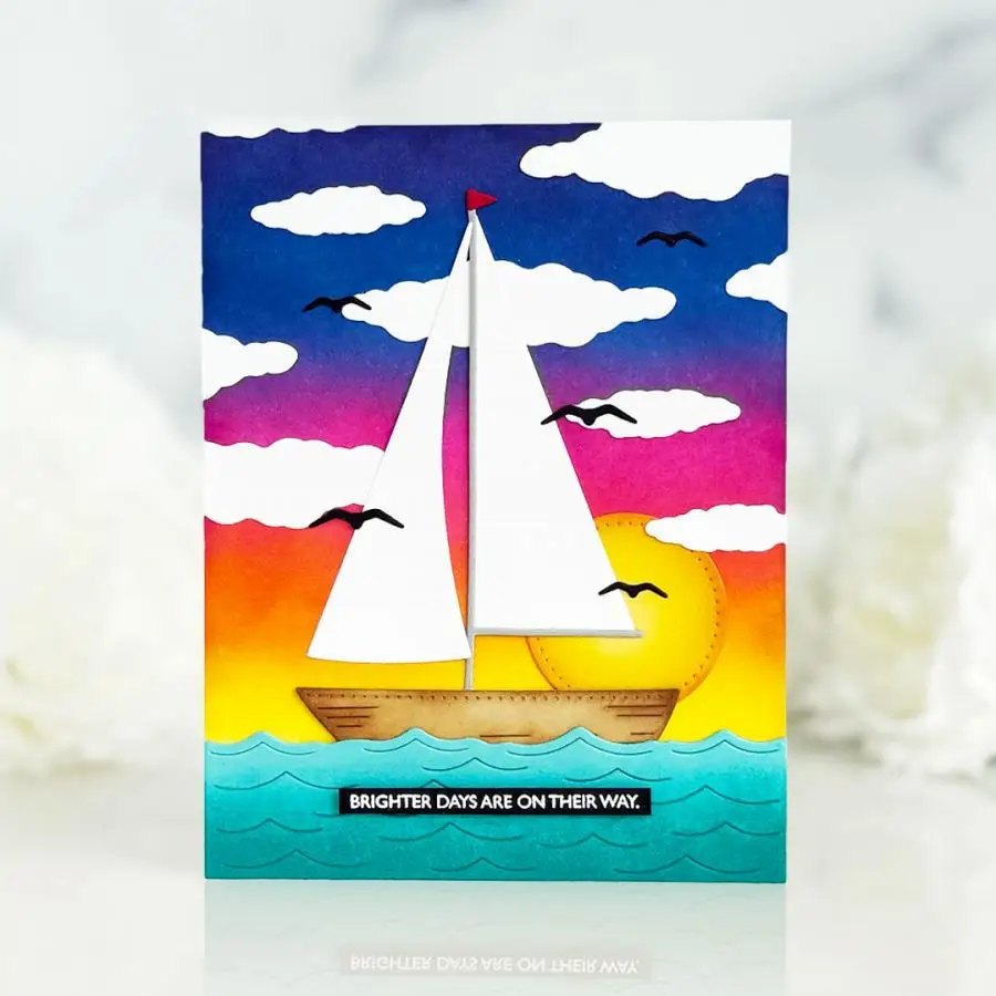 Build-A-Sailboat 2025 NEW Cutting Dies Scrapbook Diary Decoration Stencil Embossing Template DIY Greeting Card Handmade