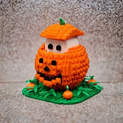 408-Piece Halloween Pumpkin Ghost Model Building Blocks, Kinetic Sculpture Design, Ideal for Seasonal Decoration Collection