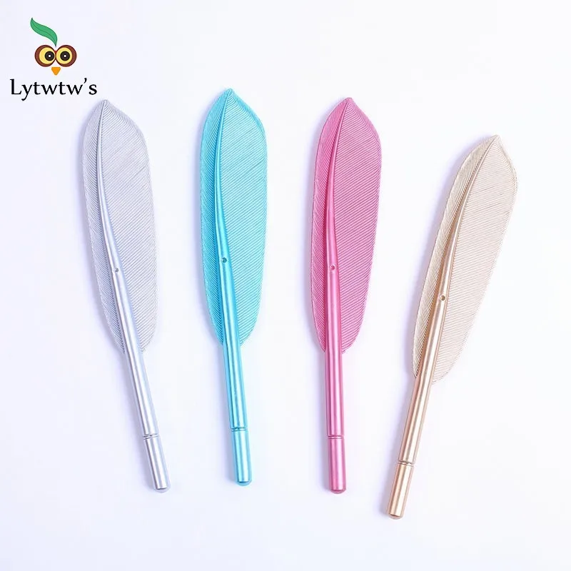 1-teiliges Lytwtw's koreanisches Briefpapier, niedlicher Federstift, kreativ, gebogen, für Schule, Bürobedarf, Gelstifte, Geschenkgriffe Image
