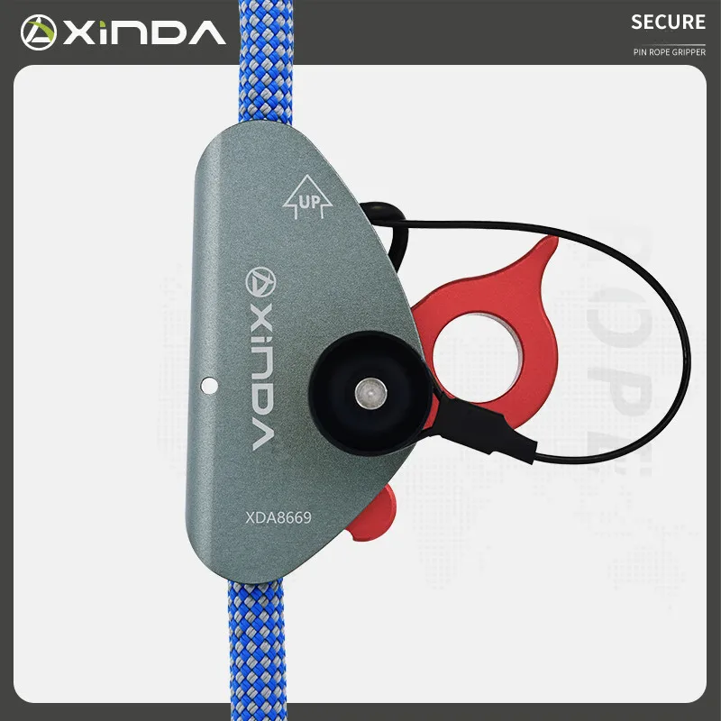 Xinda Kletterseilgreifer Absturzsicherung Absturzsicherung Rettung Aluminium mit federspanntem Stift Einfache Seilinstallation Image
