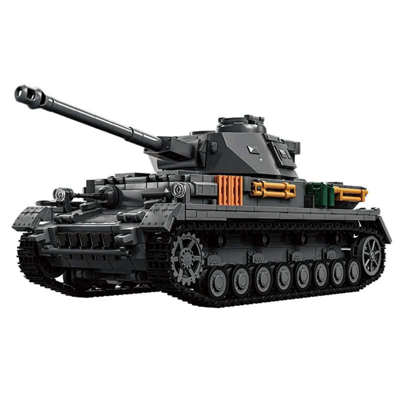12GO 97003 WWII Deutscher Panzer IV Mittleres Panzermodell 1419-teiliges Bausteinset Militärmodell DIY-Spielzeug für Weihnachtsgeschenke Image