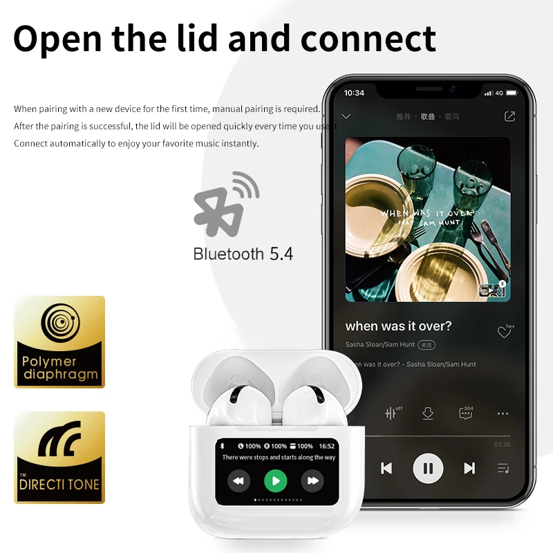 Cuffie multilingue nuovo arrivo A11e auricolare bluetooth riduzione del rumore schermo a colori tws sport vero wireless bluetooth hea