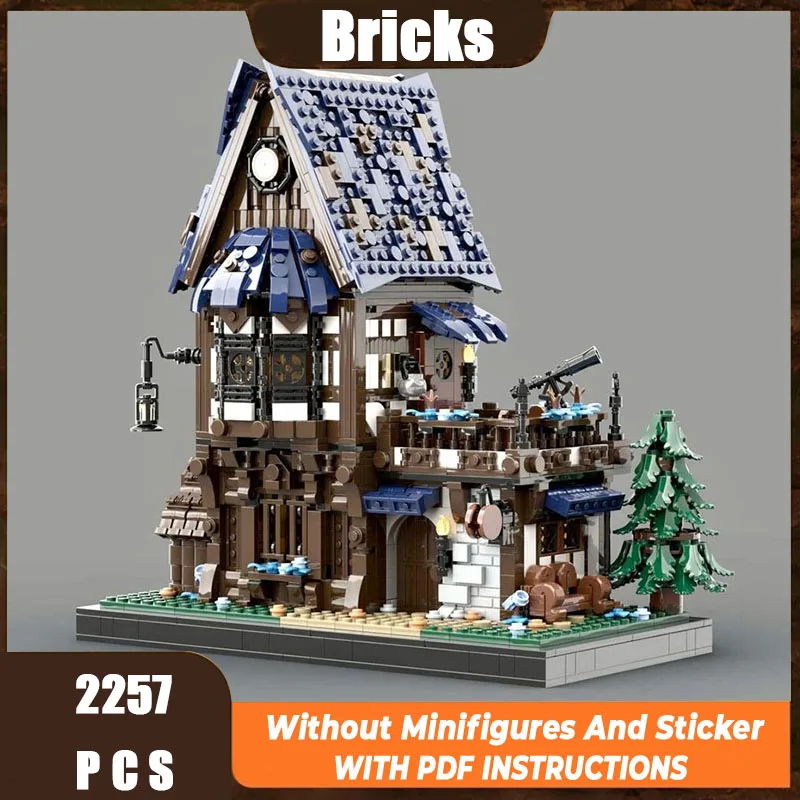Neues Moc-Baustein-Baumodell, mittelalterliches Pub-Modul, Baustein-Geschenk, DIY-Montageset für Kinderspielzeug Image