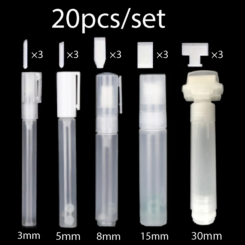 3 mm, 5 mm, 8 mm, 10 mm, 15 mm, hohe Kapazität, nachfüllbare Tinte, transparente Fässer, Rohr, Graffiti-Stifte, Flüssigkreide-Marker, Farbstift-Zubehör Image
