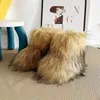 Winter Kinder Pelz Stiefel Neue Faux Pelz Kleinkind Mädchen Booties Mode Farbe Kinder Schuhe Knöchel Schnee Boot Warme Mädchen Weihnachten