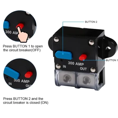 Resettable Circuit Breaker Self Recovery Circuit Breaker Button 50A 60A 80A 100A 150A 200A 250A 300A circuit breaker fuse holder