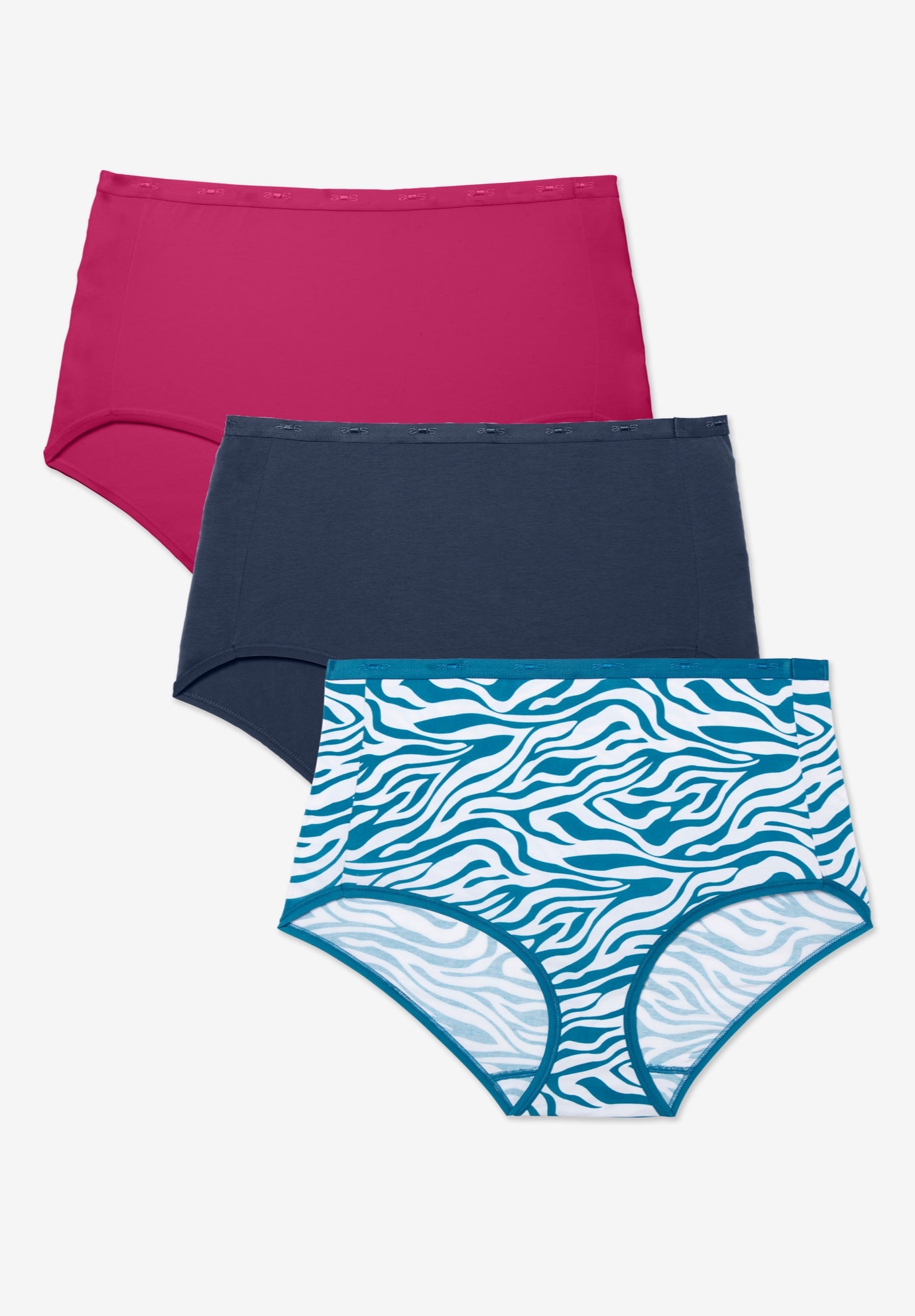 Plus Size Women's Full-Cut Cotton Spandex Brief 3-Pack by Avenue Body in Teal Animal Pack (Size 14/16)
