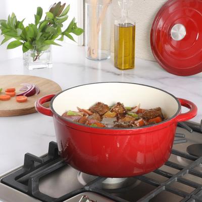 5 Qt. Enamel Cast Iron Dutch Oven by BrylaneHome in Red