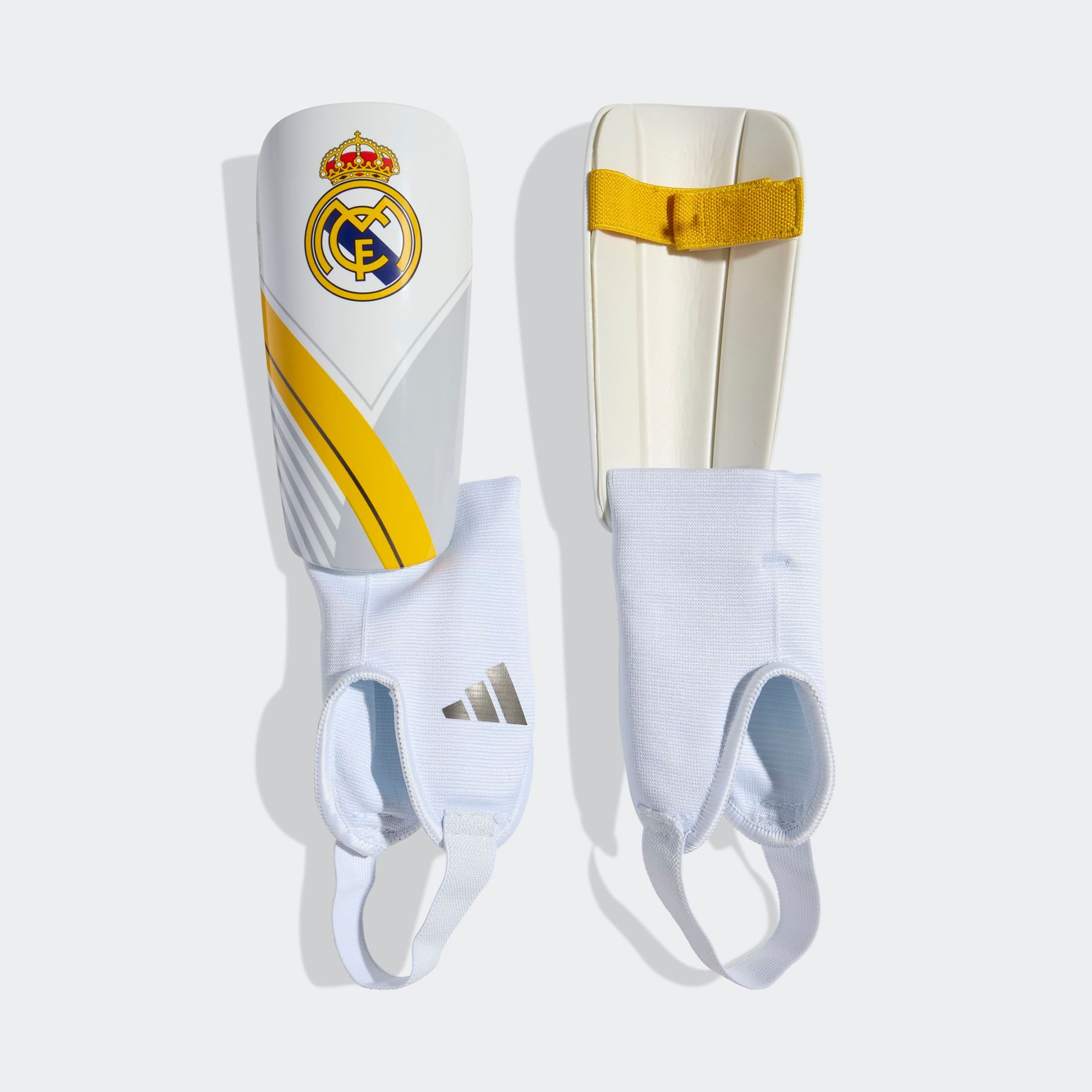 Fußball Schienbeinschoner ADIDAS PERFORMANCE "RM SG MTC J", Damen, Gr. S, weiß (weiß, lgh solid grau, trace grau metallic, bold gold), Protektoren, Real Madrid Image