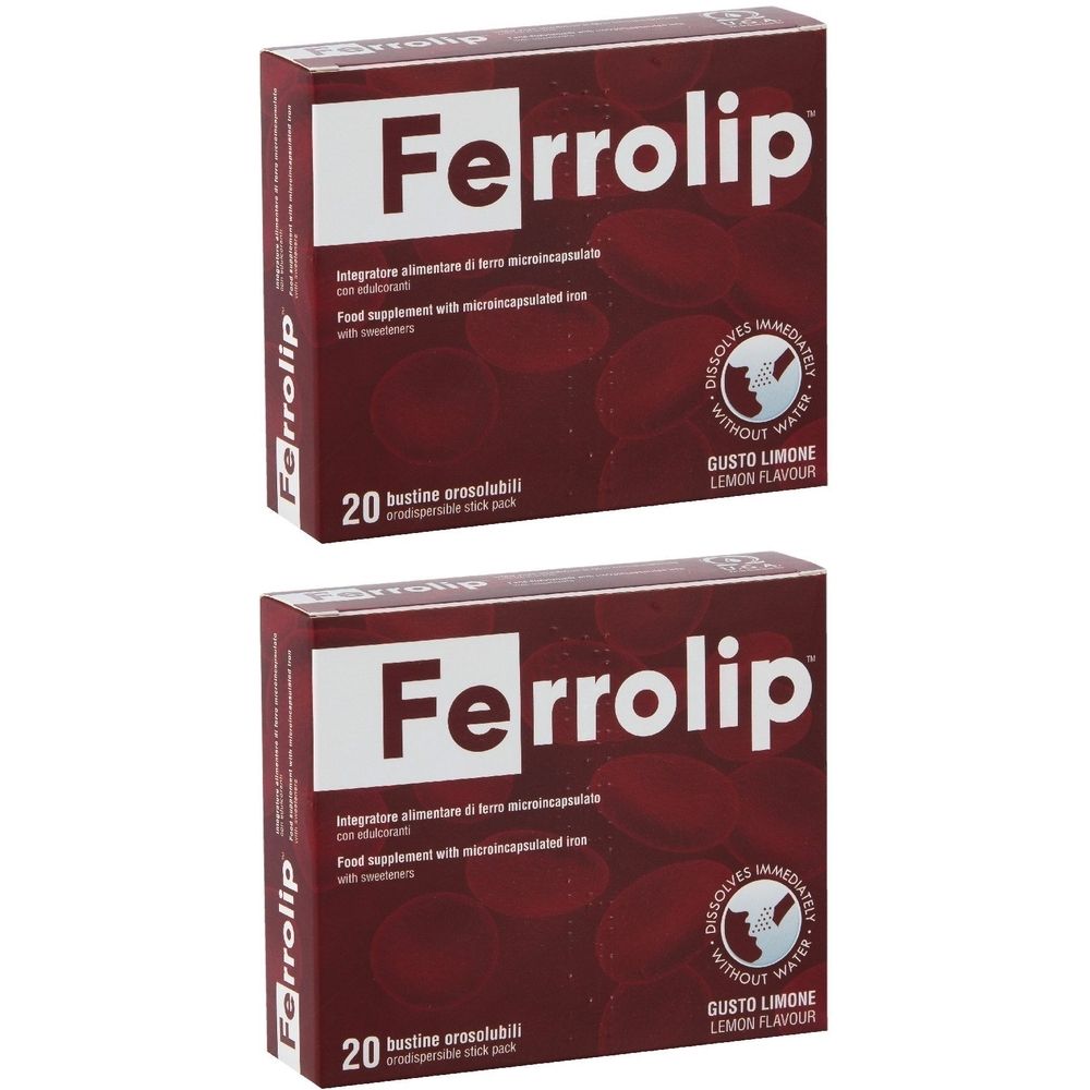 Ferrolip 20 Bustine Orosolubili Gusto Limone 2x20 pz Bustina
