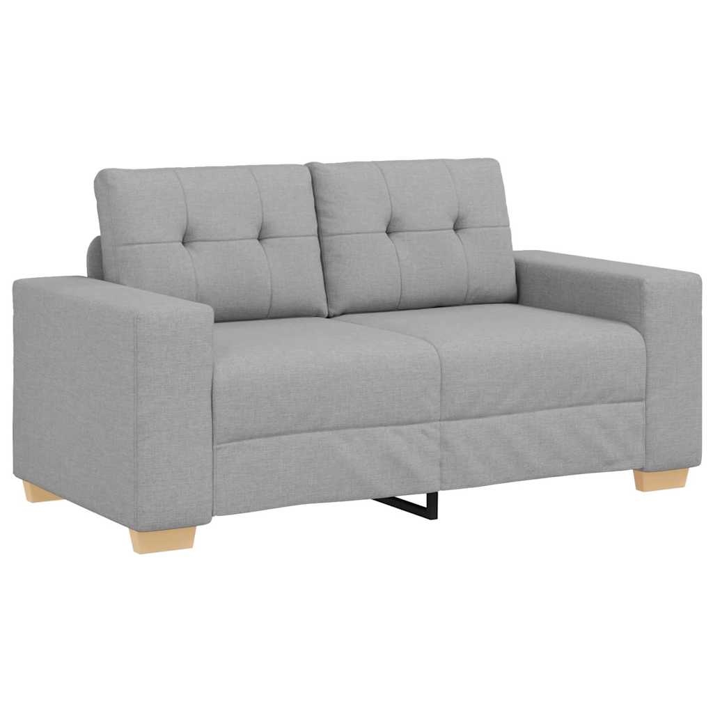 vidaXL Zweisitzer-Sofa mit Kissen Wolken-Grau Stoff Image