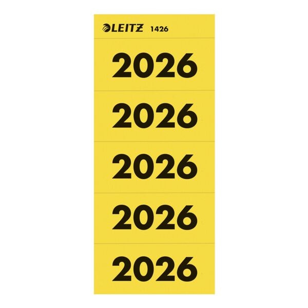 Leitz Selbstklebende Inhaltsschilder 1425 »Jahreszahlen 2026« gelb, 8 cm Image