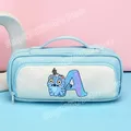 KPop Demon Hunters – trousse à crayons avec lettres de dessin animé A-Z imprimées, pochette pour stylos, sacs à main portables, sacs de rangement de papeterie, cadeaux pour la rentrée scolaire