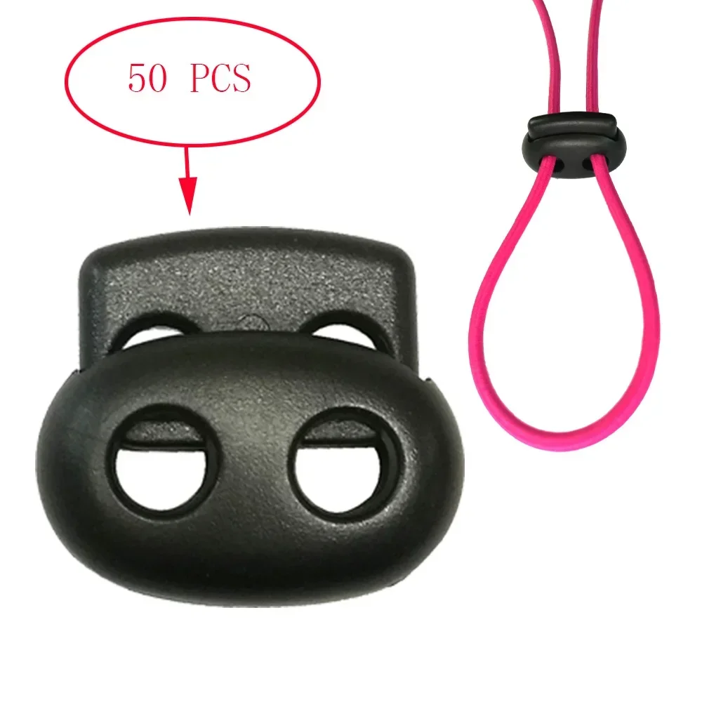 20PCS 5mm Loch Frühling Schnur Schlösser Kunststoff Toggle Stopper Sliders Teller Verschluss Clip Für Bungee Seil Kordelzug Schnürsenkel DIY Image