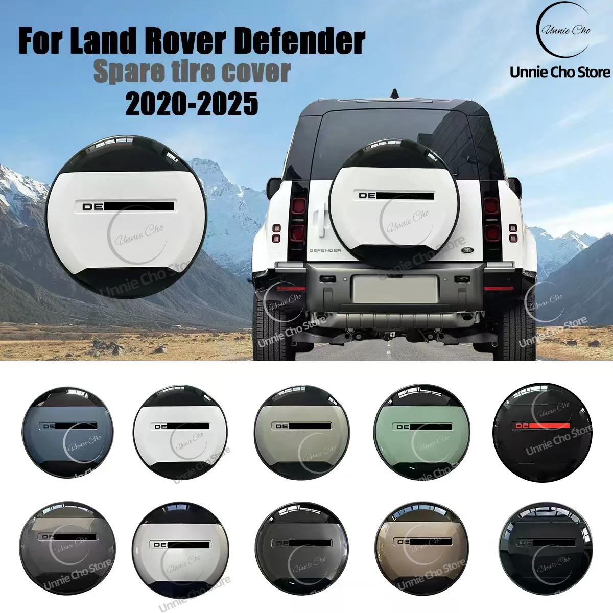 Reserveradabdeckung aus Kunststoff für Land Rover Defender 90 110 130 2-Türer 4-Türer-Radabdeckung 2020 2021 2022 2023 2024 2025 Image