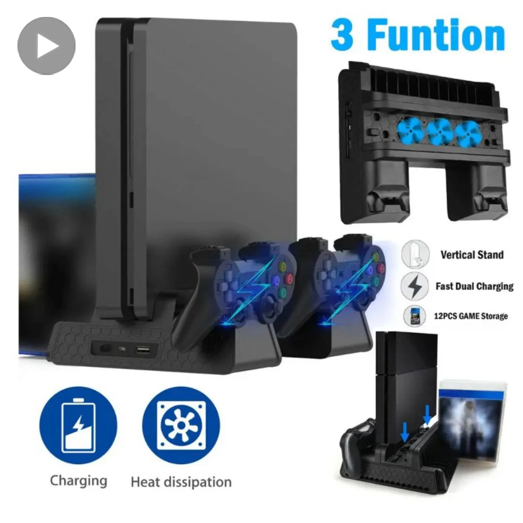 Standventilator für unterstützt Sony Play Station PS4 Pro Slim Konsole Playstation PS4 Game Controller Kühler Zubehör Kühlsteuerung Image
