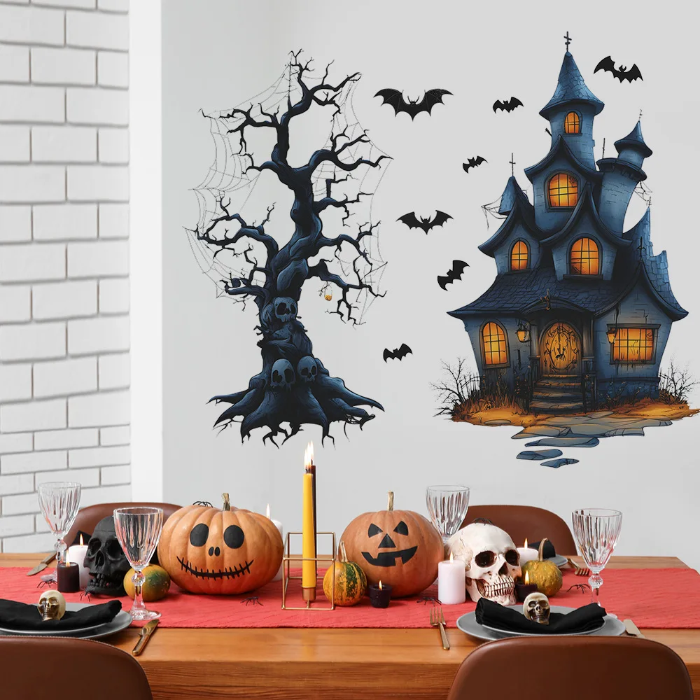 Halloween Katon Castle, toter Baum, Schlafzimmer, Wohnzimmer, Heimatmosphäre, Dekoration, Wandaufkleber Image