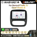 Android 14 Carplay per Renault Trafic 3 2014 Opel Vivaro B Wireless CarPlay Android Auto Multimedia autoradio Navigazione GPS RDS
