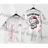 25/26 Hello Kitty Baseball-Shirt, 3D-gedruckt, niedliches Cartoon-Kurzarm-Top, Jersey, schnell trocknend, große Größe für Erwachsene und Kinder