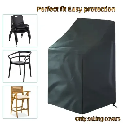 Outdoor garden terrace stackable chair dust cover storage bag furniture protection cover Furniture Waterproof Black