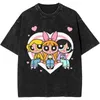 Die P-Powerpuffs Mädchen T Shirt Kawaii Hippie T Shirts Kurzen Ärmeln Streetwear Tops Sommer Casual O Neck Plus Größe kleidung