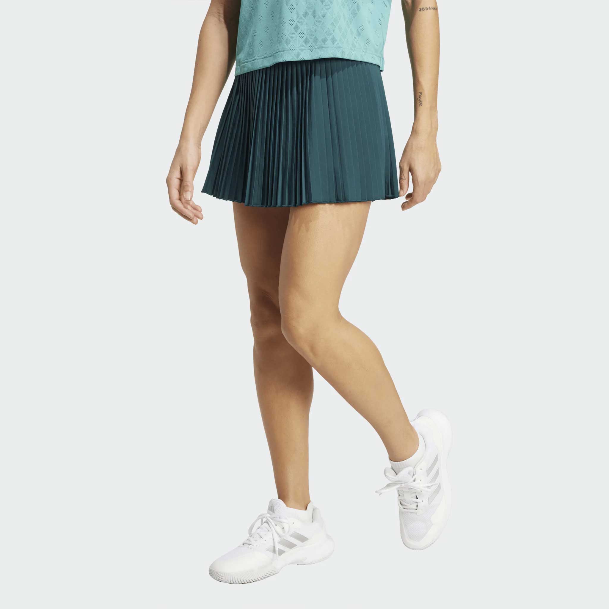 adidas Wimbledon 2025 Pleated Skirt Pro Women's Tennis Apparel Aurora Ivy