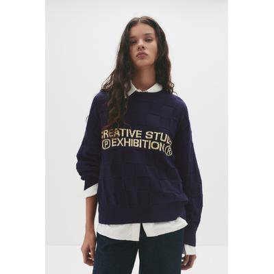 Contrast Slogan Sweater