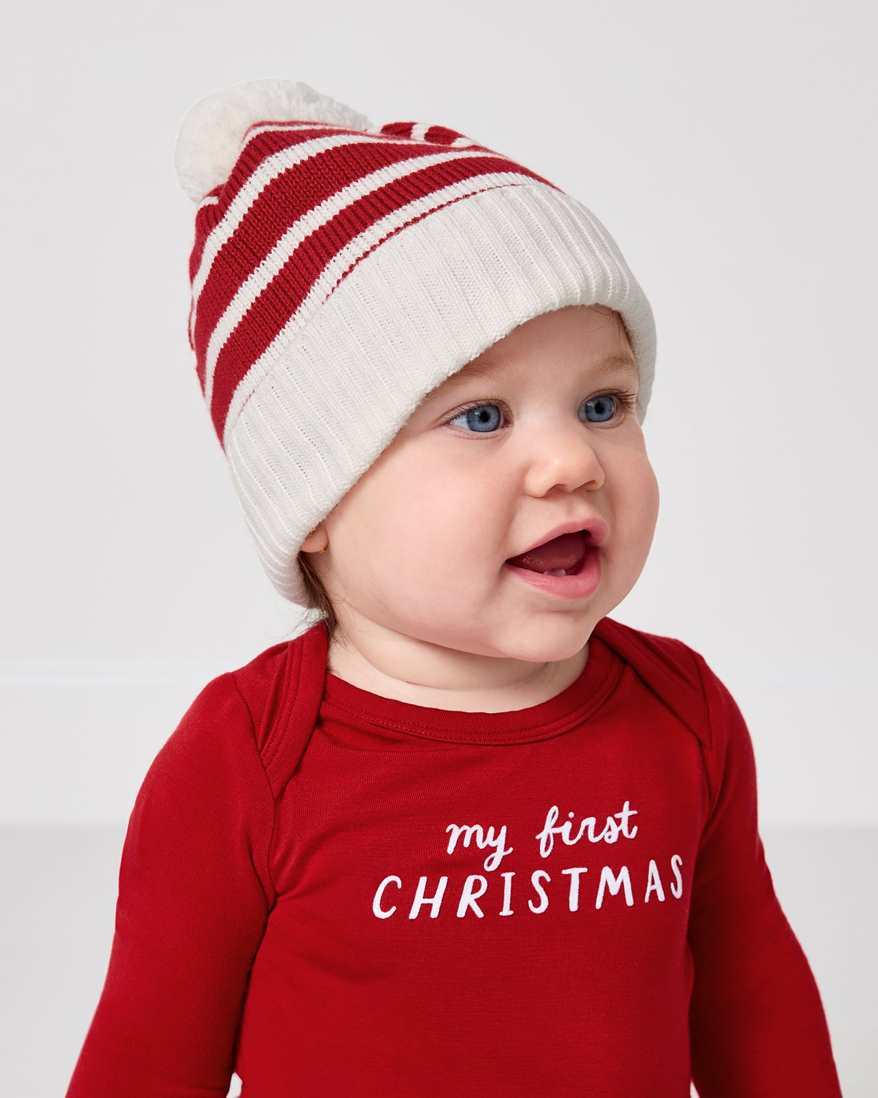 Candy Cane Stripe Sweater Beanie Hat - Micro-Preemie / Preemie