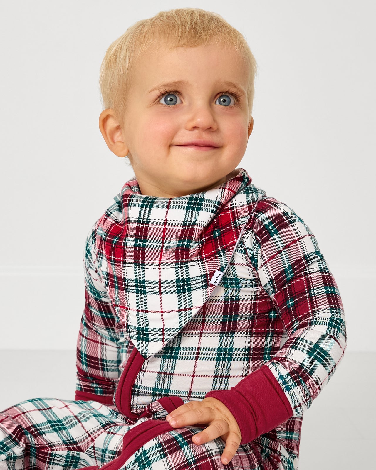 Holly Plaid Bamboo Bandana Bib - OSFA