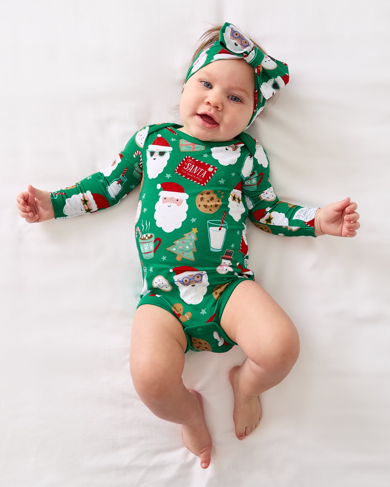 Cookies for Santa Luxe Baby Girl Soft & Stretchy Bamboo Bow Headbands - Newborn - 3T