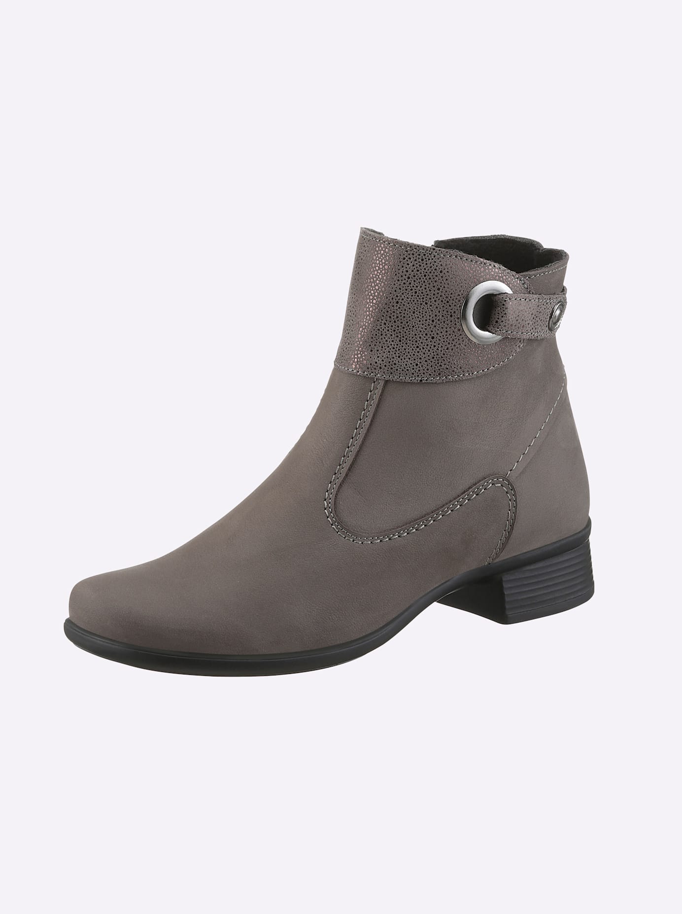 Stiefelette CASUAL LOOKS, Damen, Gr. 40, grau, Nubukleder, Rindsleder, Veloursleder, Schuhe Stiefelette