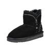 Stiefelette MUSTANG SHOES "Mustang Shoes Stiefelette Veloursleder", Damen, Gr. 40, schwarz, Veloursleder, casual, Schuhe