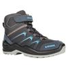 Winterstiefel LOWA "MADDOX WARM GORE-TEX MID JR", Damen, Gr. 39, blau (stahlblau), Textil, Synthetik, sportlich, Schuhe, wasserdicht, gefüttert, mit Klettverschluss