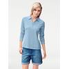 Poloshirt "Poloshirt", Damen, Gr. 50, blau (bleu), 95% Baumwolle, 5% Elasthan, B.C. BEST CONNECTIONS BY HEINE, unifarben, Langarm, Shirts