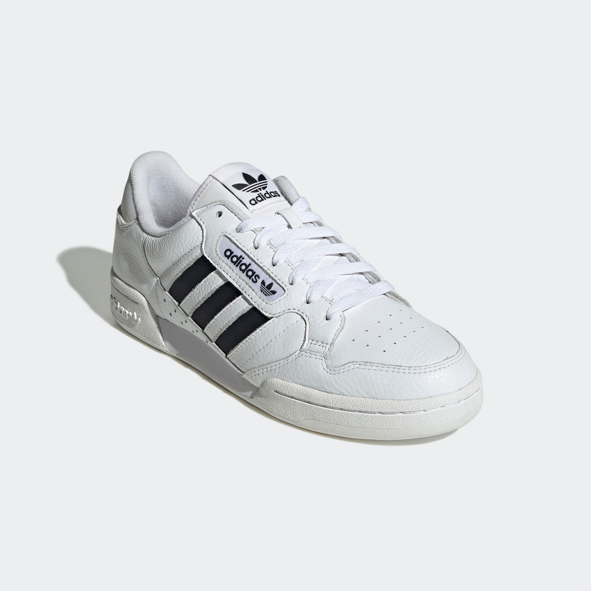Sneaker ADIDAS ORIGINALS "CONTINENTAL 80 STRIPES", Gr. 38,5, weiß (cloud weiß, core schwarz, cloud weiß), Leder, Schuhe