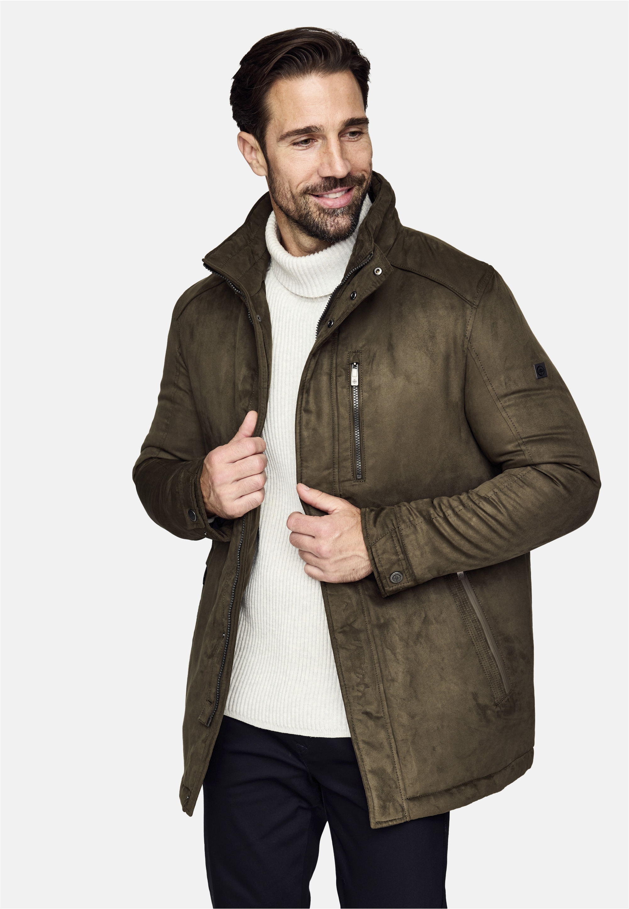 Steppjacke CABANO "Passetta", Herren, Gr. 62, dunkelgrün, 100% Polyester, unifarben, normal, hoch geschlossener Ausschnitt, Jacken, mit vielen Taschen Image