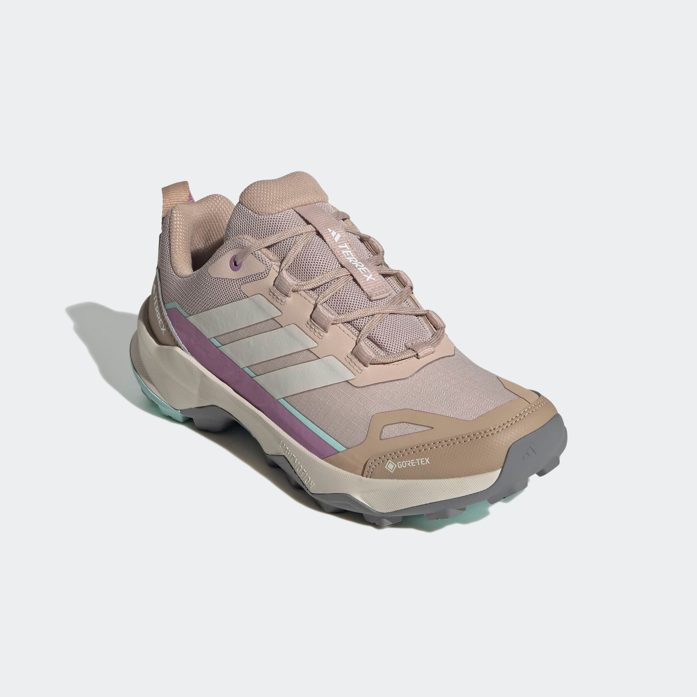Wanderschuh ADIDAS TERREX "SKYCHASER AX5 GORE-TEX", Gr. 43, lila (wonder taupe, aluminium, preloved lila), Synthetik, Textil, Sportlich, Schuhe, wasserdicht