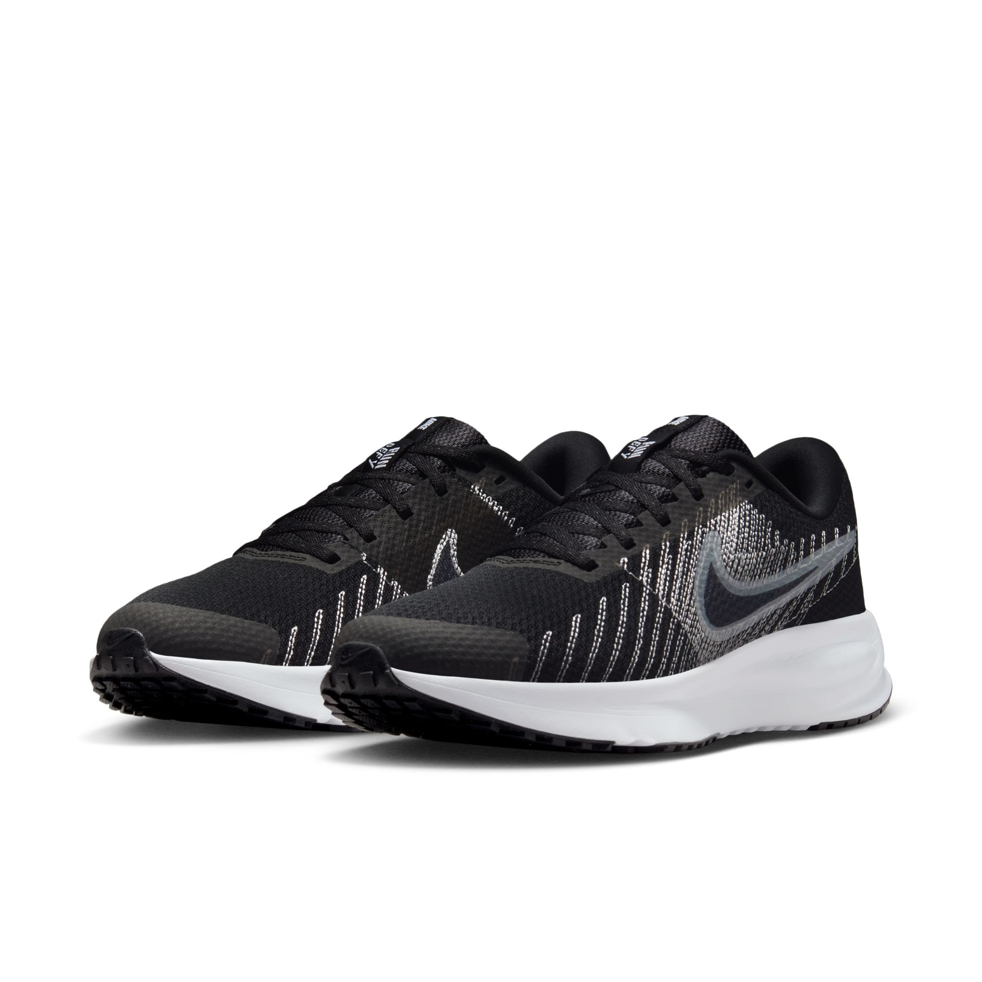 Laufschuh NIKE "W RUN DEFY", Gr. 41, schwarz, weiß, wolf grau, Synthetik, Textil, Schuhe