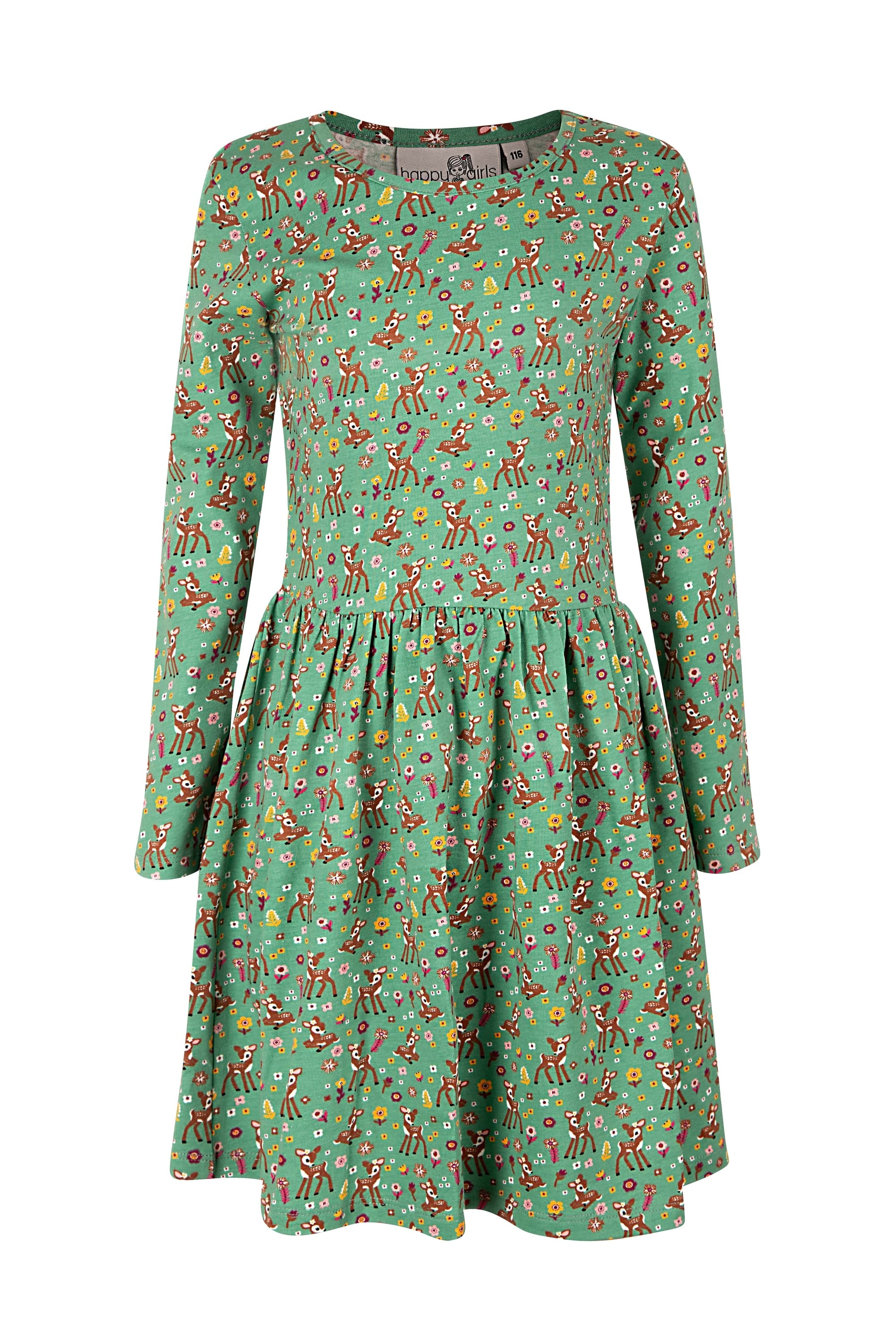 Sommerkleid HAPPY GIRLS "dress", Mädchen, Gr. 116, EURO-Größen, grün, Stoff, 100% Baumwolle, normal, Kleider Sommerkleid