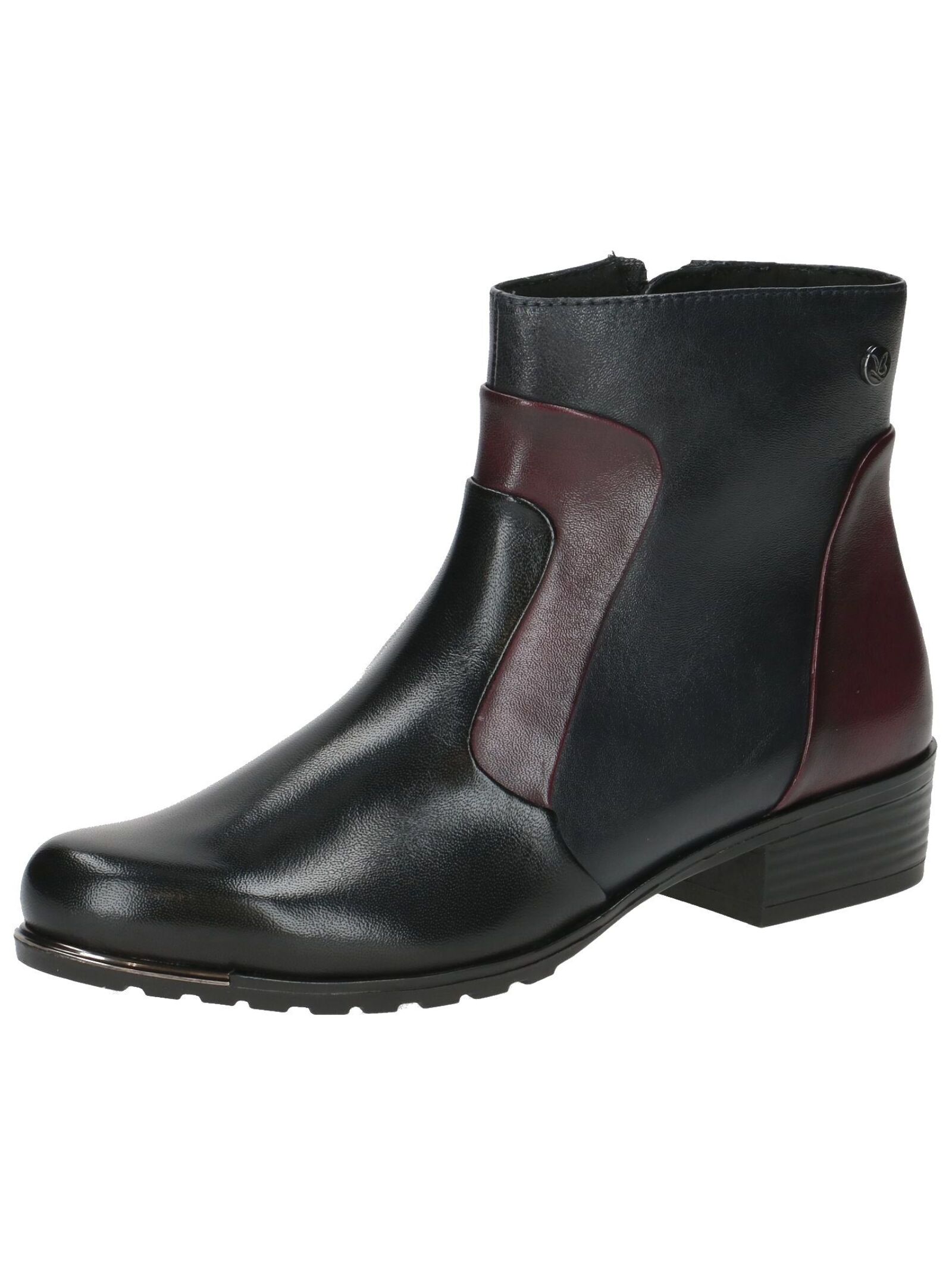 Stiefelette CAPRICE "Caprice Stiefelette Leder", Damen, Gr. 37, schwarz (schwarz kombi), Leder, Schuhe Stiefelette